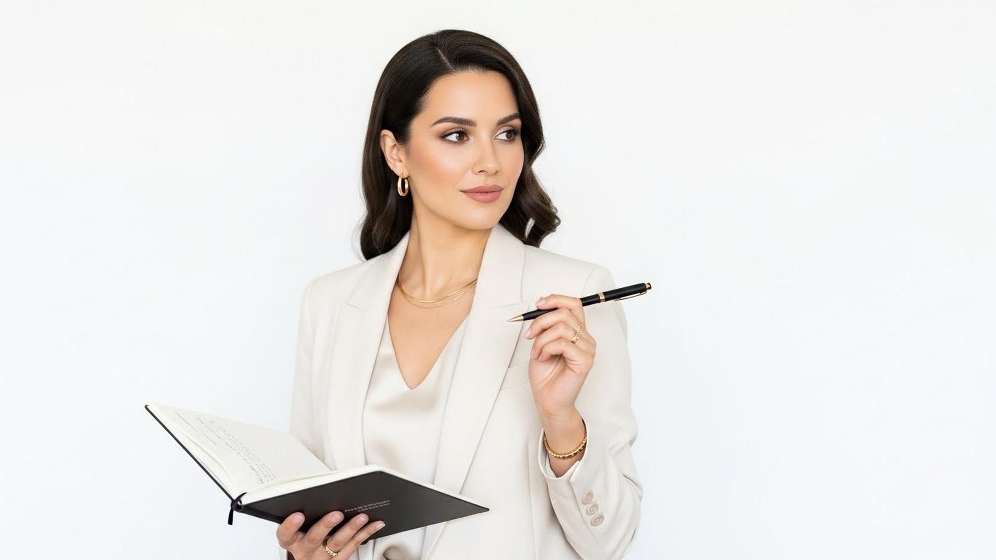 Portrait of interviewer preparing notes